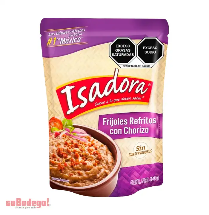 Frijol Bayo Refrito con Chorizo Isadora 430 gr.