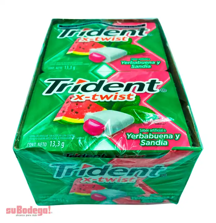 Chicle Trident X-Twist Yerbabuena Sandía 13.3 gr.