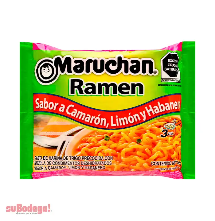 Sopa Maruchan Ramen Camarón Limón Habanero 85 gr.