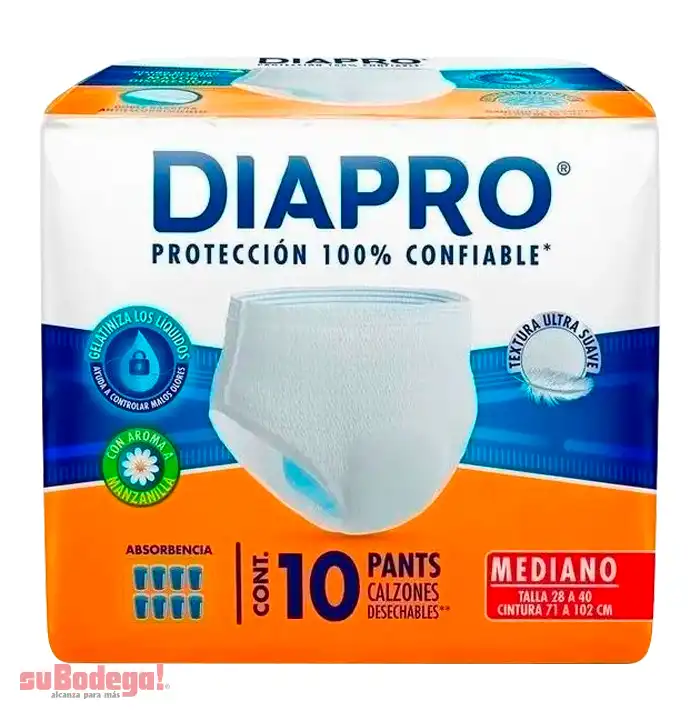 Pañal Diapro Pants Mediano 10 pz.