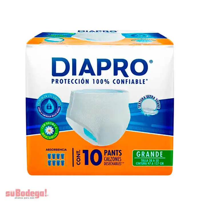 Pañal Diapro Pants Grande 10 pz.