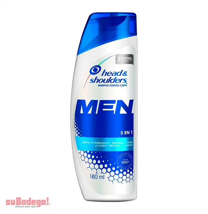 Shampoo Head & Shoulders 3 en 1 Hombre 180 ml.