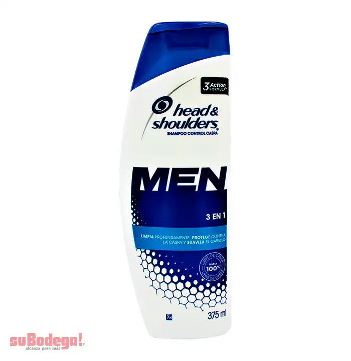 Shampoo Head & Shoulders 3 en 1 Hombre 375 ml.