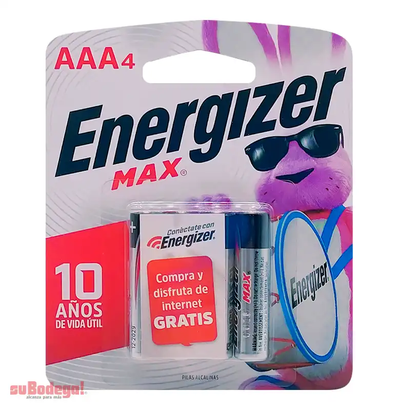 Batería Energizer Max AAA 4 pz.