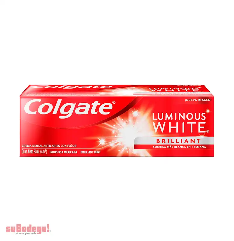 Crema Dental Colgate Luminous White 22 ml.