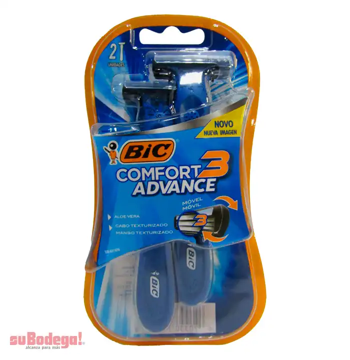 Rastrillo Bic Comfort 3 Piel Normal 2 pz.