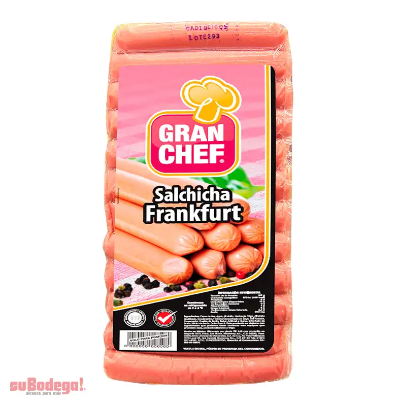 Salchicha de Pavo Frankfurt Gran Chef 1 kg.