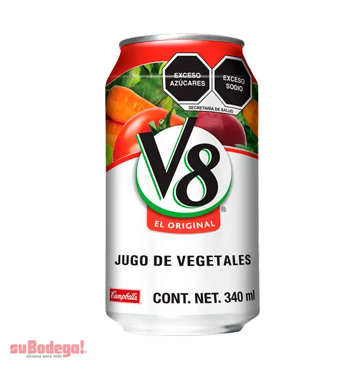 Jugo Campbells V8 Verduras Lata 340 ml.