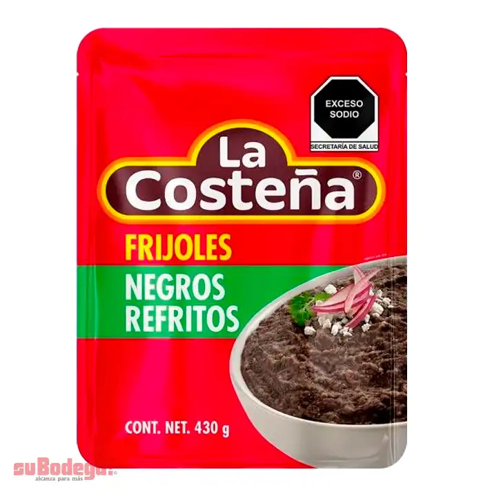 Frijol Negro Refrito La Costeña Bolsa 430 gr.