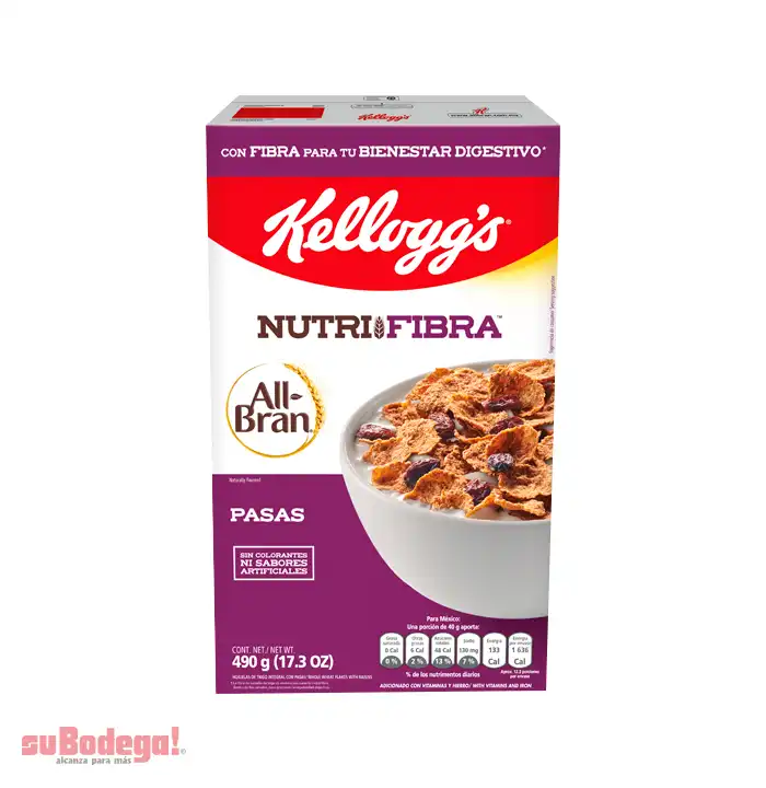 Cereal Kelloggs All Bran Pasas 490 gr.