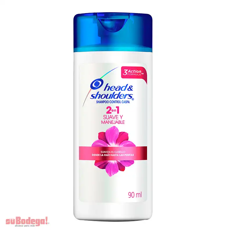 Shampoo Head & Shoulders Suave Manejable 2 en 1 90 ml.