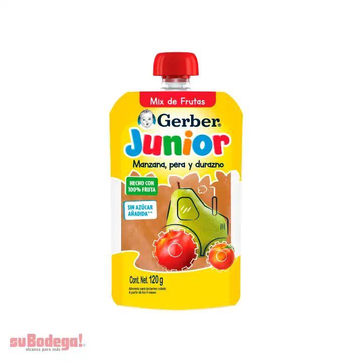 Gerber Junior Manzana Pera Durazno Pouch 120 gr.