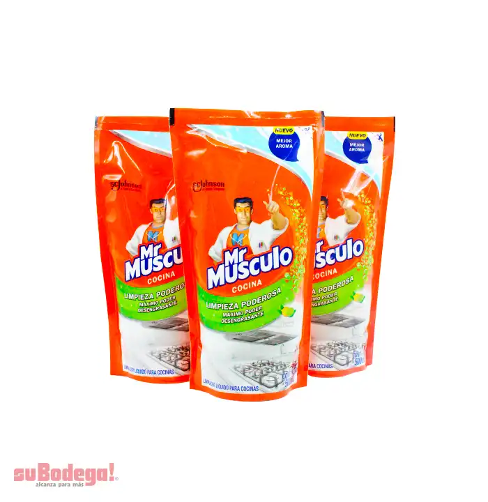 Limpiador Mr. Músculo Cocina Total Limón Doy Pack 500 ml.