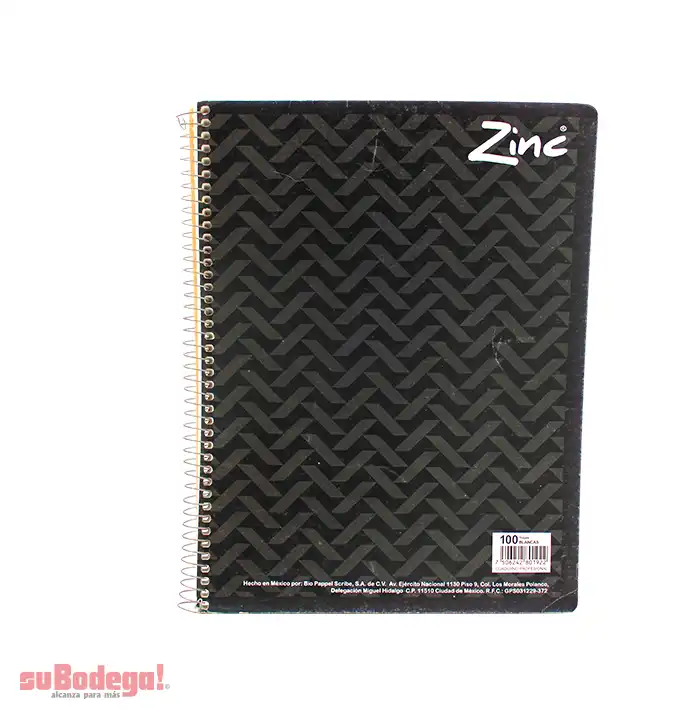 Cuaderno Zinc Profesional Raya 100 Hojas pz.