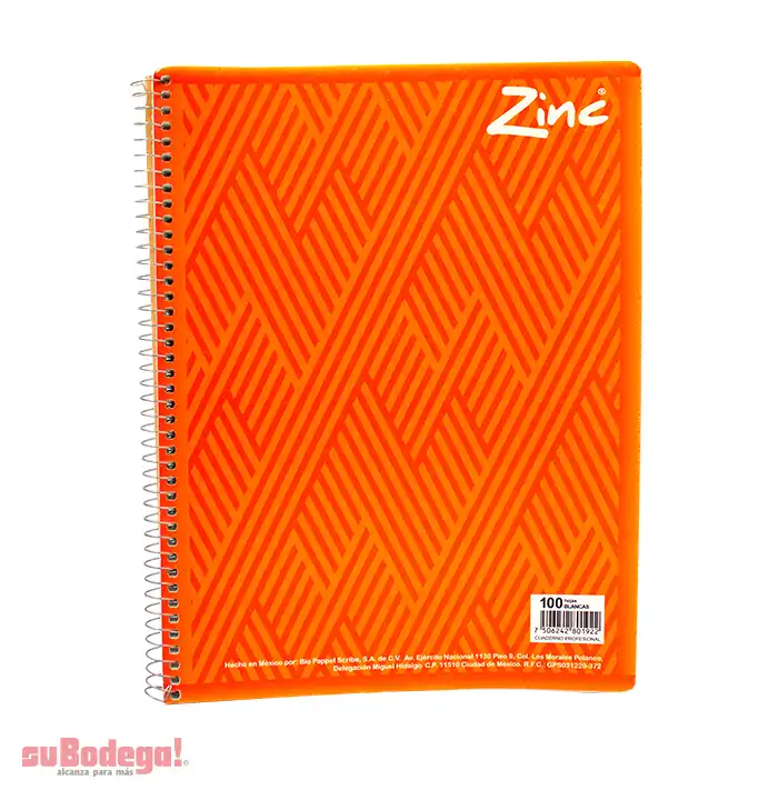 Cuaderno Zinc Profesional Dibujo 100 Hojas.