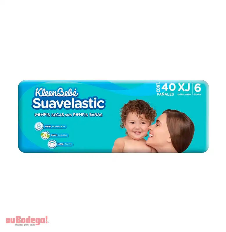 Pañal Kleen Bebé Suavelastic Max Extra Jumbo 38 pz.