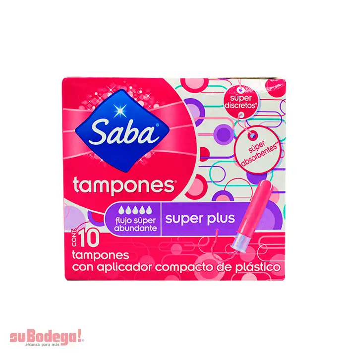 Toalla Sanitaria Saba Tampones Súper Plus 10 pz.