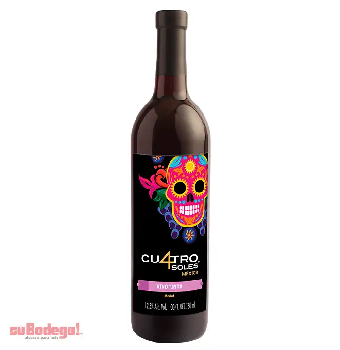 Vino Tinto Cuatro Soles Merlot 750 Ml.