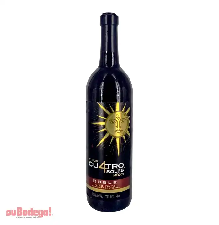 Vino Tinto Cuatro Soles Roble 750 ml.