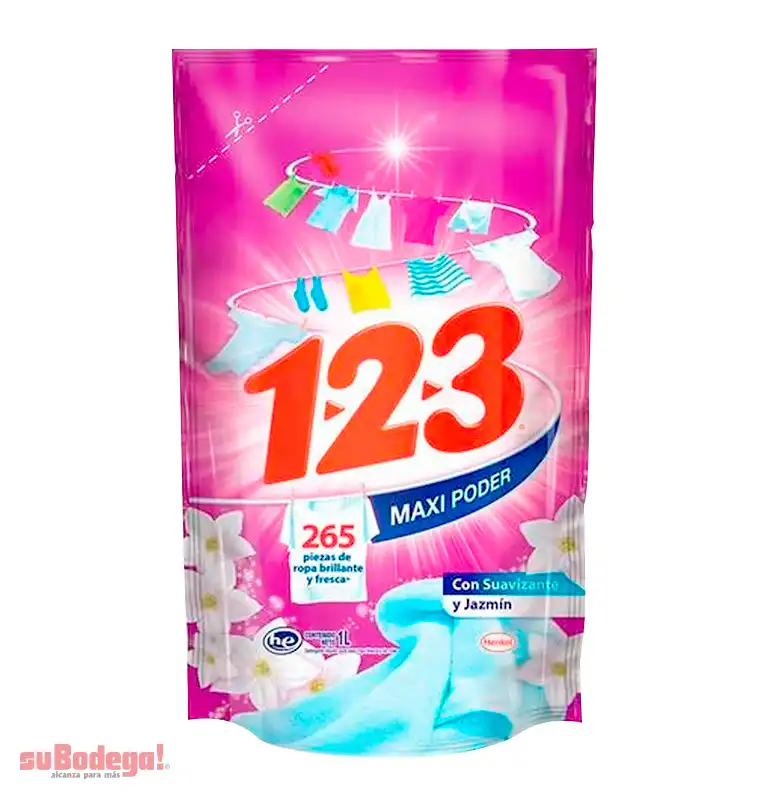 Detergente 123 con Suavizante Líquido 1 lt.
