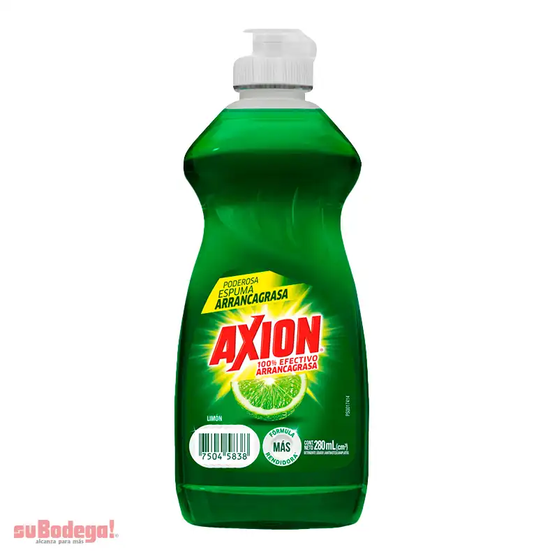 Detergente Axión Limón Líquido 280 ml.