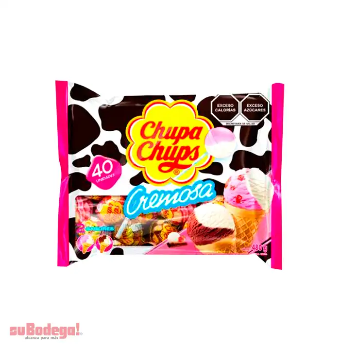 Paleta Chupa Chups Cremosa Yogurt 40 pz.