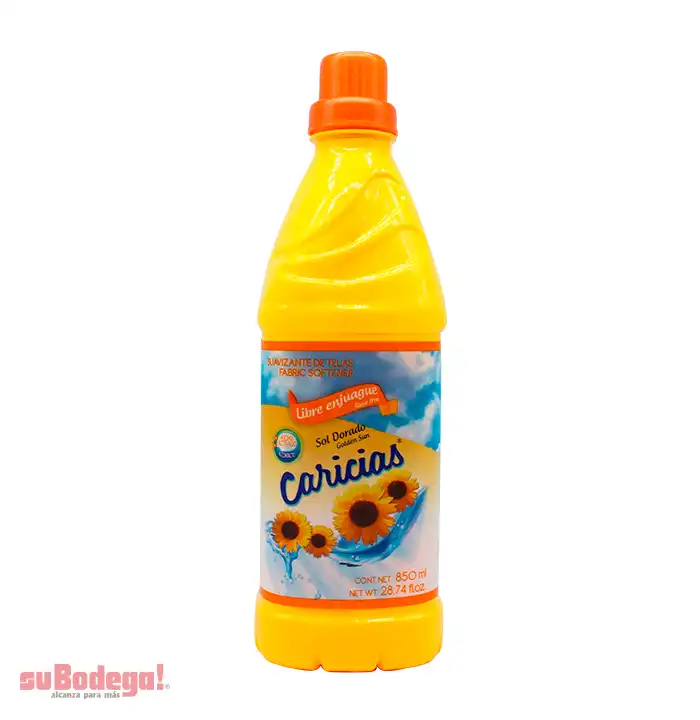 Suavizante Caricias Libre Enjuague Sol Dorado 850 ml.