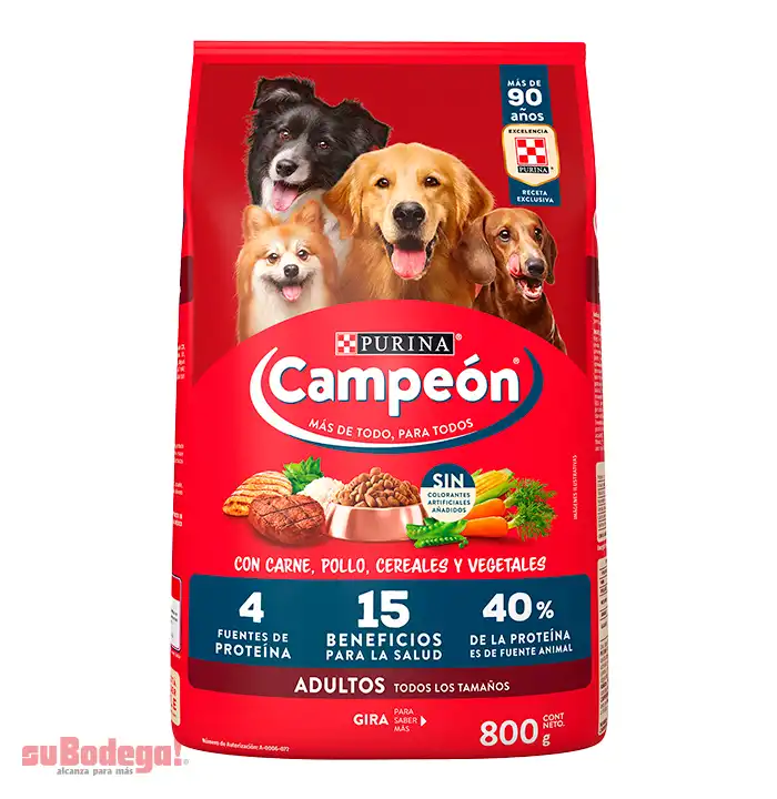 Campeón Alimento seco Perros adultos todos los tamaños, carne y pollo, bulto 800 g