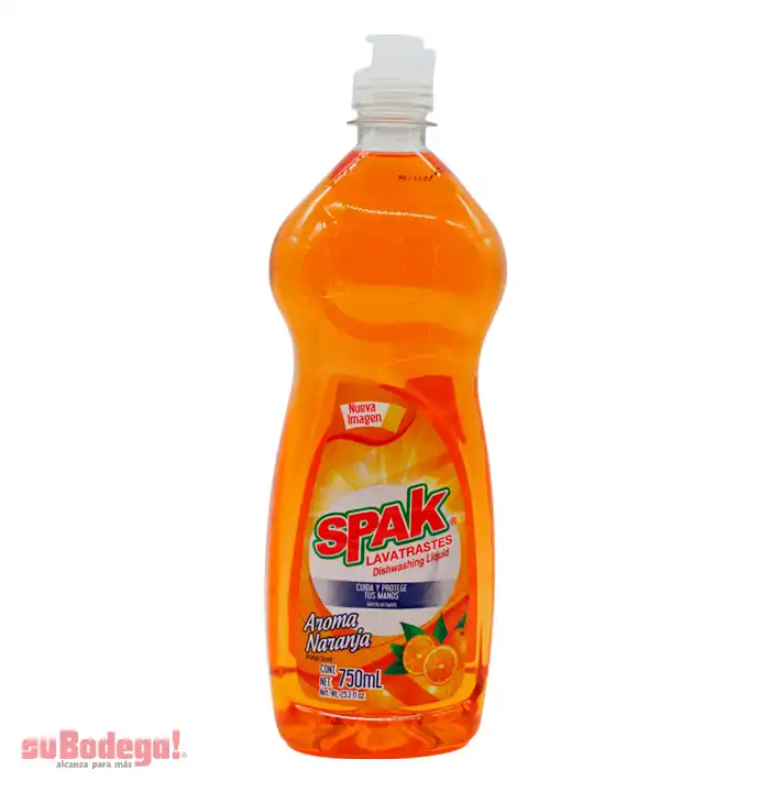 Detergente Spak Naranja Líquido 750 ml.