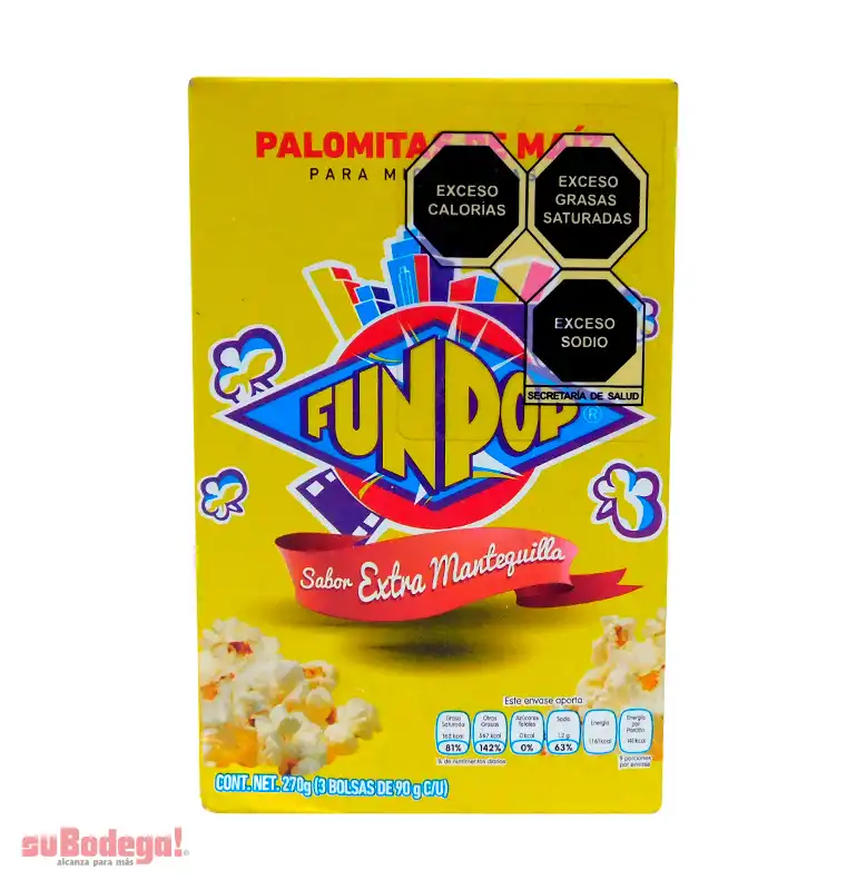 Palomitas Fun Pop Extra Mantequilla 3/90 gr.