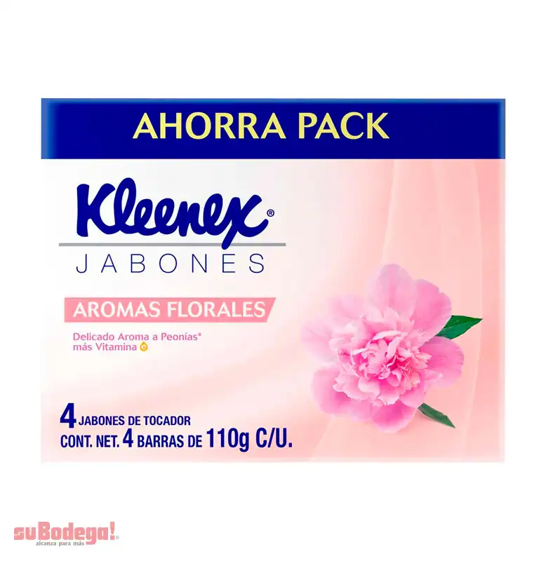 Jabón de Tocador Kleenex Aromas Florales 4/110 gr.