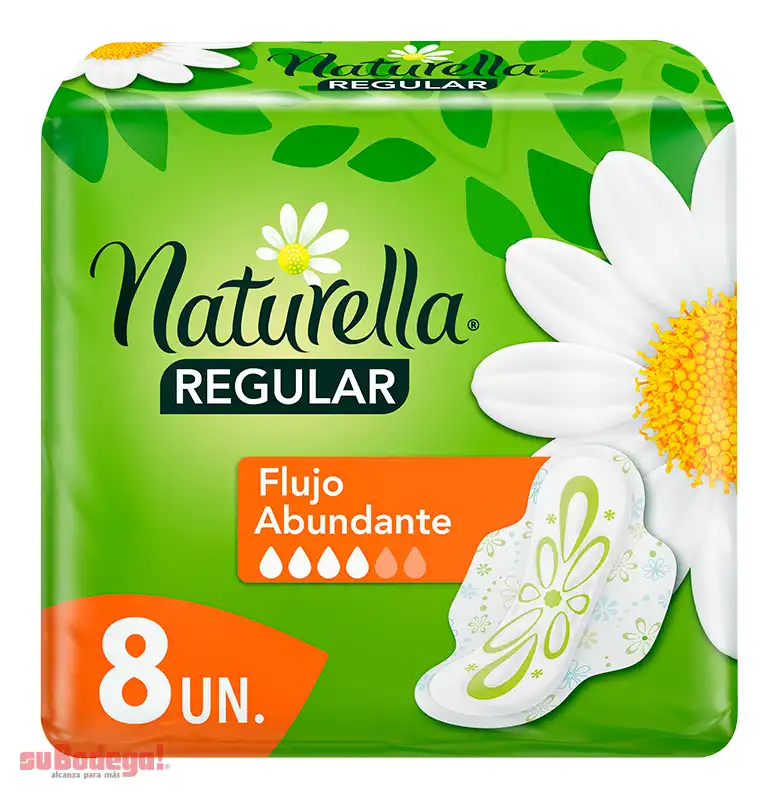 Toalla Sanitaria Naturella Manzanilla con Alas 8 pz.