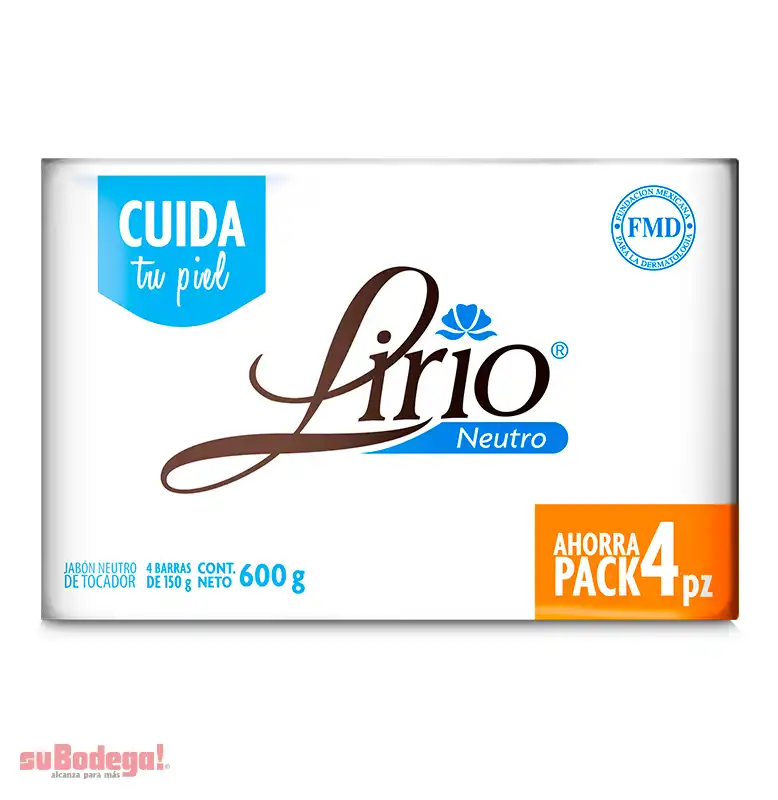 Jabón de Tocador Lirio Neutro 4/150 gr.