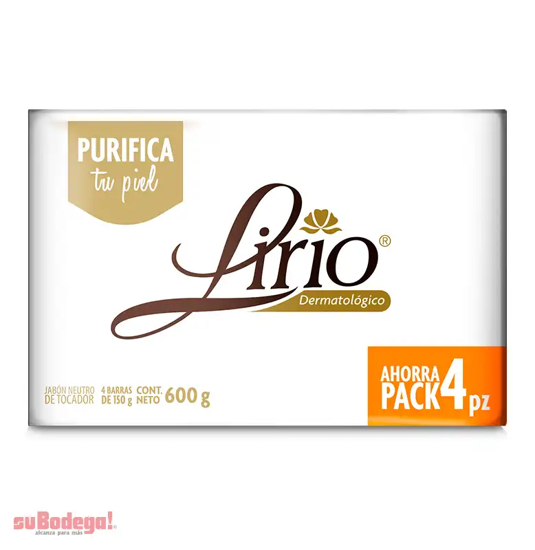 Jabón de Tocador Lirio Dermatológico 4/150 gr.