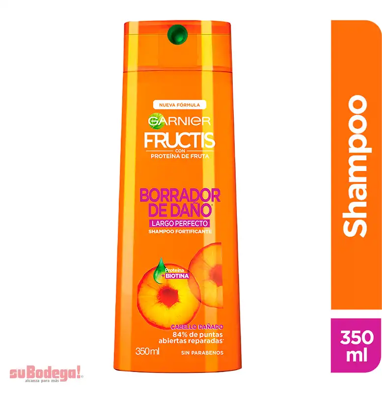 Shampoo Garnier Fructis Borrador de Daño Post Química 350 ml.