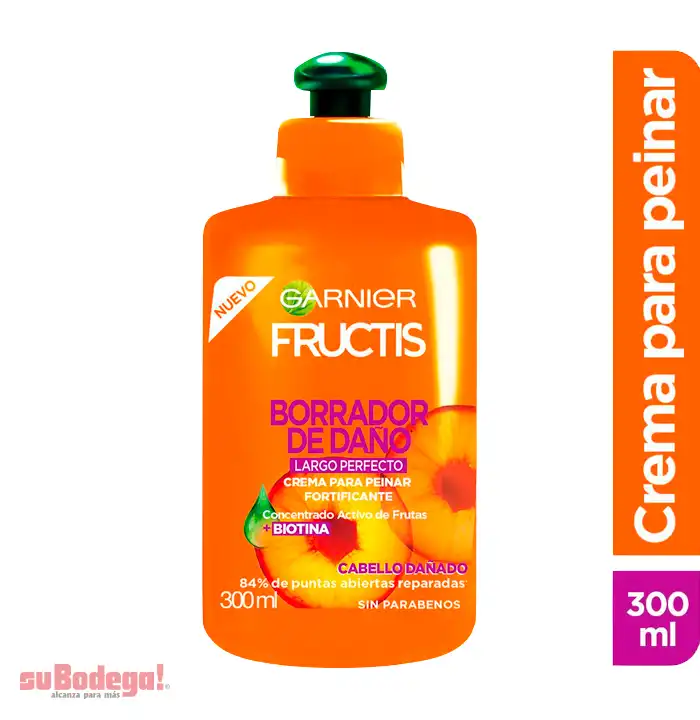 Crema para Peinar Fructis Borrador de Daño 300 ml.