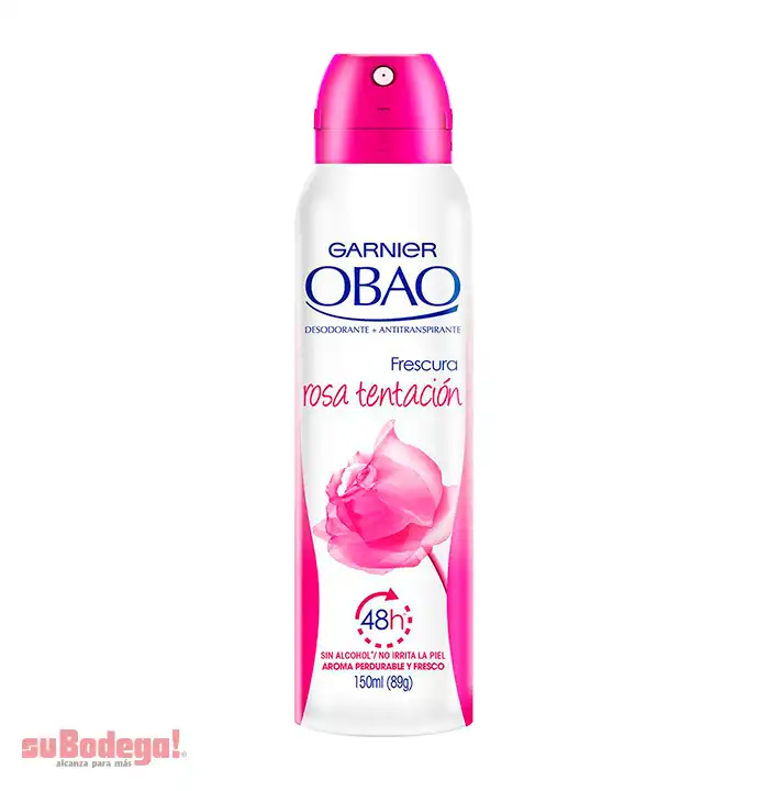 Desodorante Obao Mujer Rosa Tentación Aerosol 150 ml.