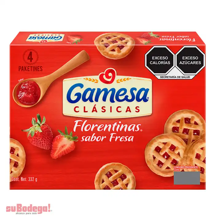 Galletas Gamesa Florentinas Fresa 332 gr.