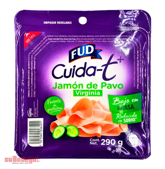 Jamón de Pavo Virginia Fud Cuida T 290 gr.