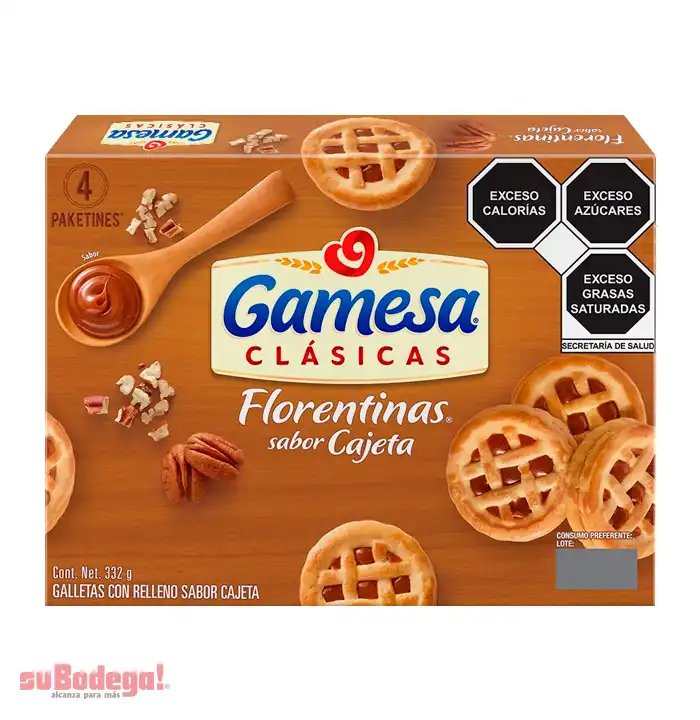 Galletas Gamesa Florentinas Cajeta 332 gr.