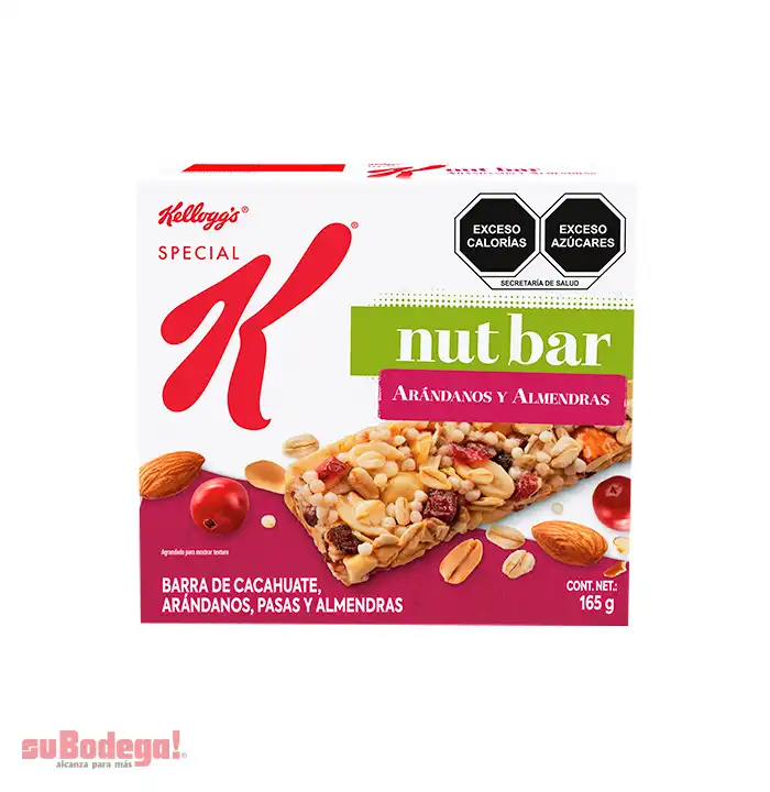 Barra Kelloggs Special K Nut Arándanos y Almendras 165 gr.