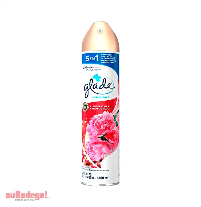 Aromatizante Glade Deleite Floral y Frutos Rojo 400 ml.