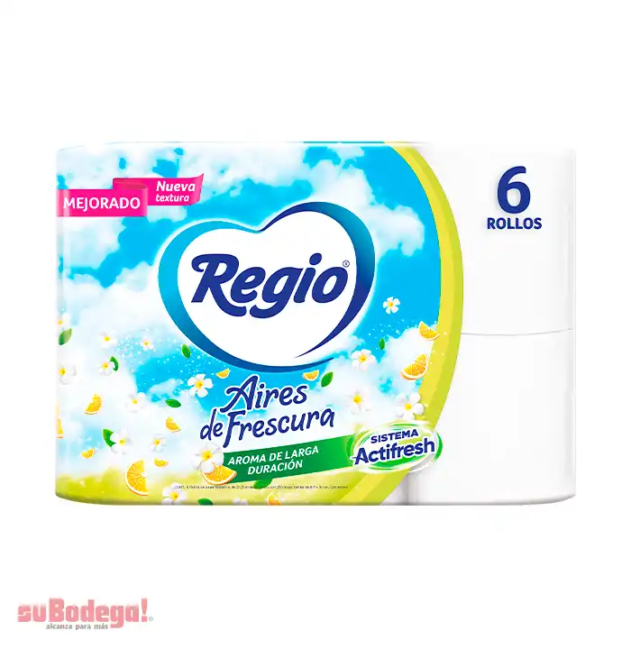 Papel Higiénico Regio Aires de Frescura 250 H.D. 6 Rollos