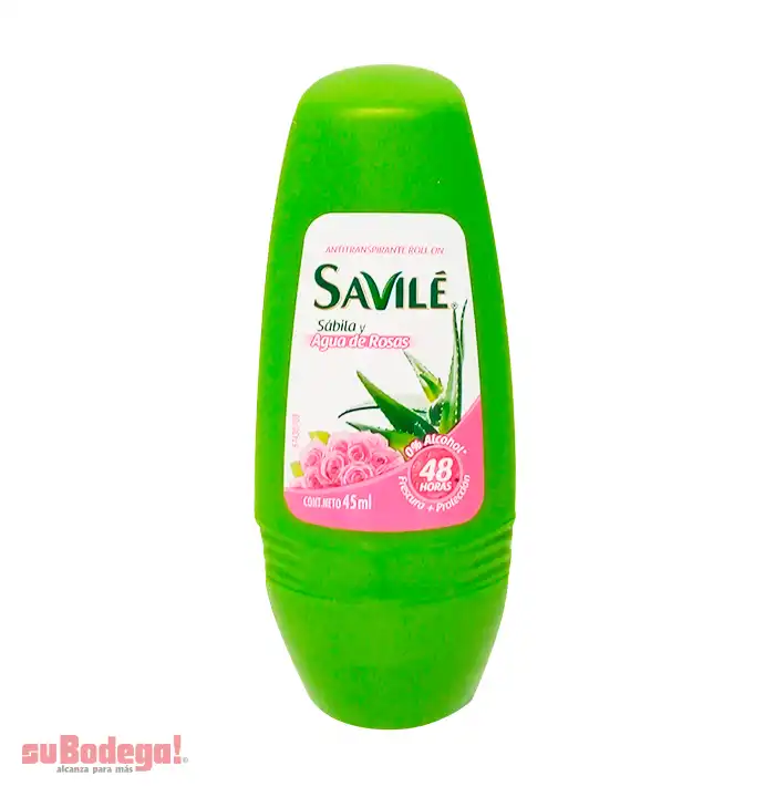 Desodorante Savilé Agua de Rosas Roll On 45 ml.