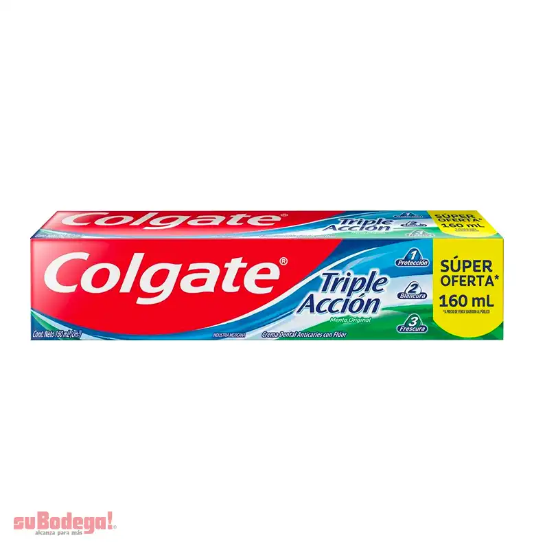 Crema Dental Colgate Triple Acción 160 ml.