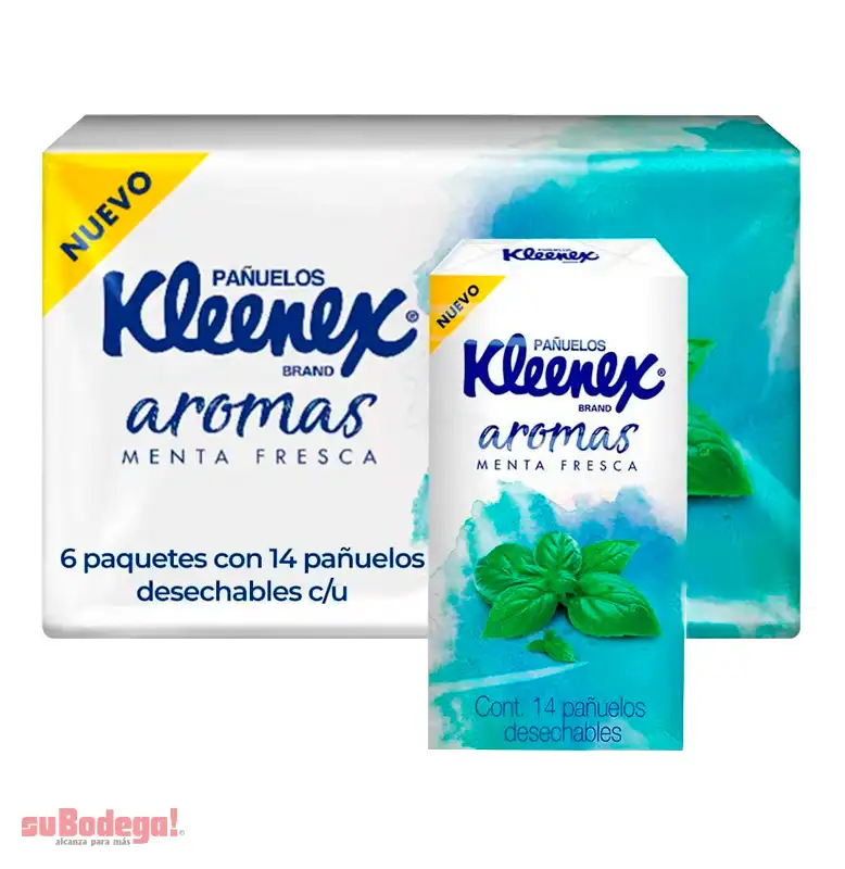 Pañuelo Kleenex Máxima Frescura Menta Fresca 6/14 pz.