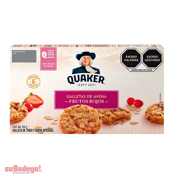 Galletas Quaker Avena Frutos Rojos 240 gr.