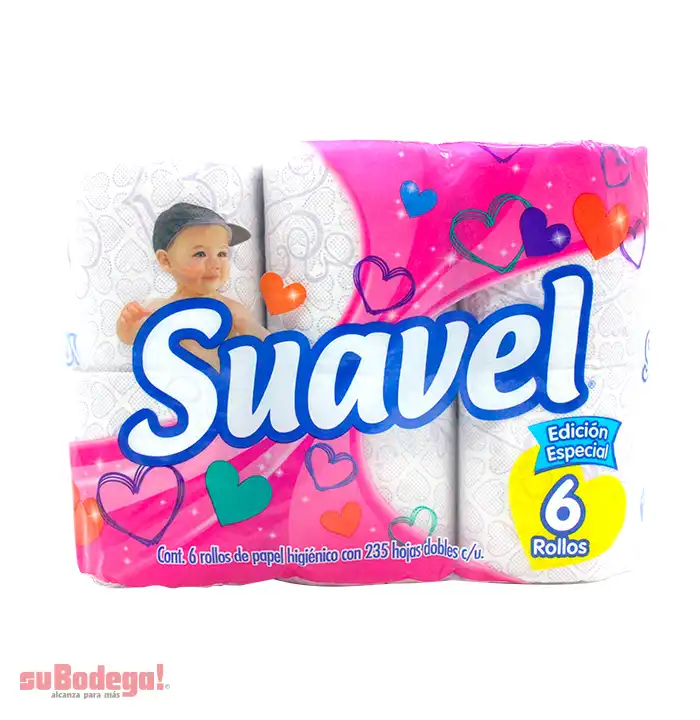 Papel Higiénico Suavel 235 H.D. 6 Rollos.