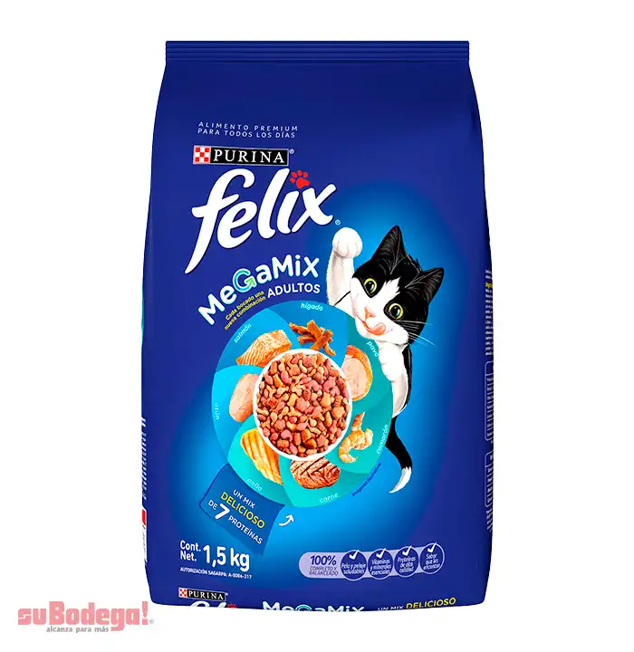 Alimento Purina Félix Mega Mix Adulto 1.5 kg.