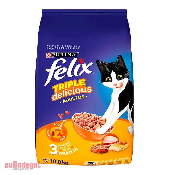 Alimento Purina Félix Mega Mix Adulto 10 kg.